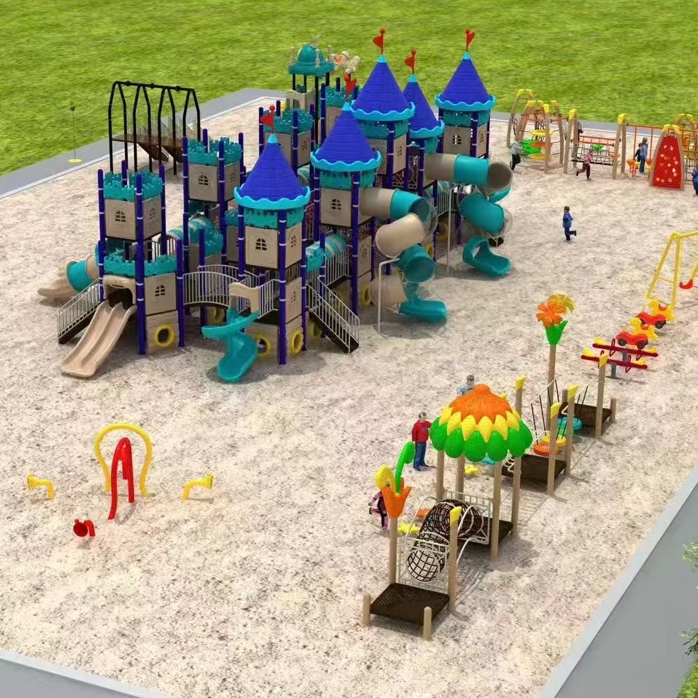 Children?s Large Castle Slide Park Climbing Frame Outdoor Playground Equipment 